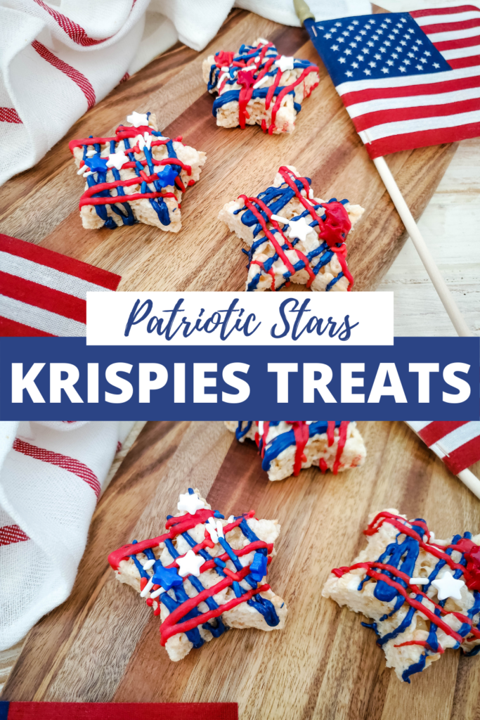 red white and blue patriotic rice krispies stars
