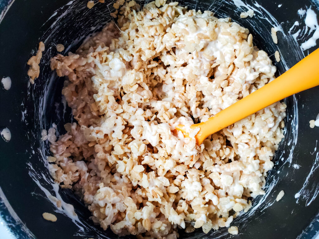 adding rice krispies