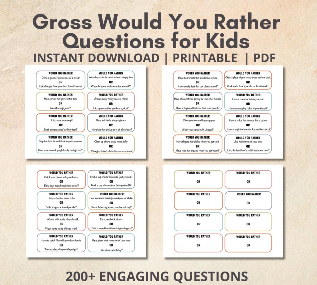 Gross would you rather questions mockup