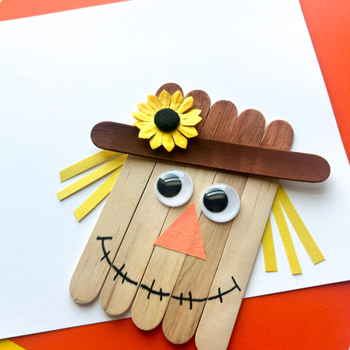 Cute And Easy Scarecrow Popsicle Stick Craft